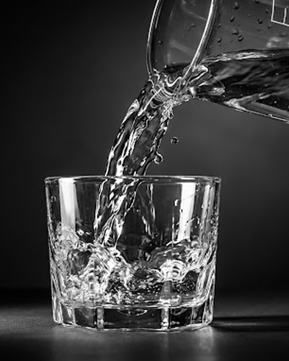Water being poured into a glass